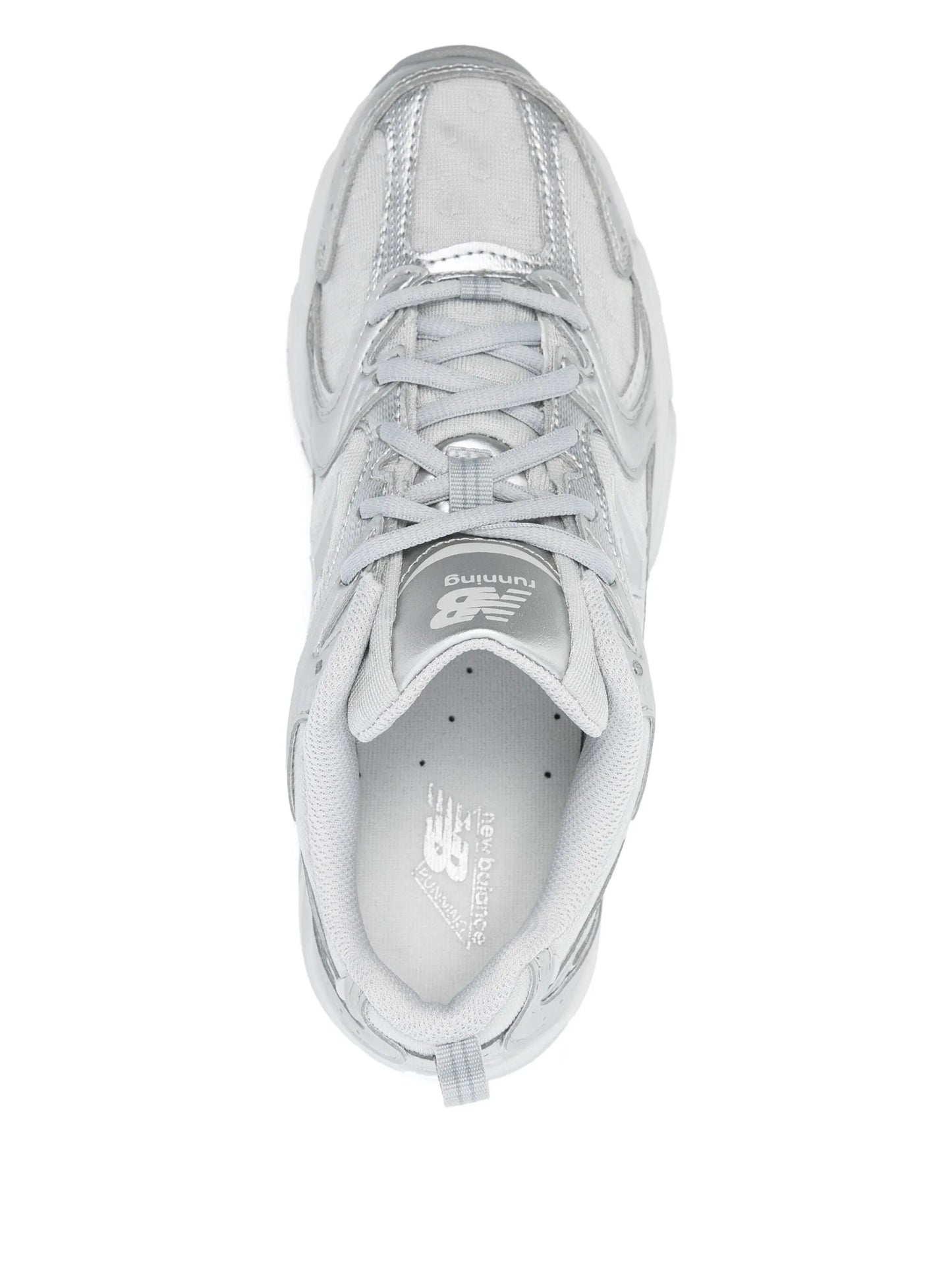NB - 530 "Silver Metallic Raincloud Polka Dots