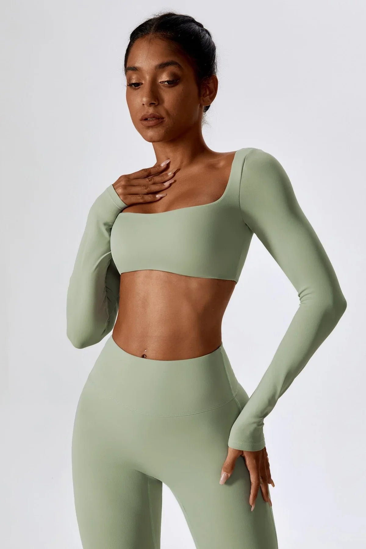 Anna Long Sleeve Top - Blue Bic