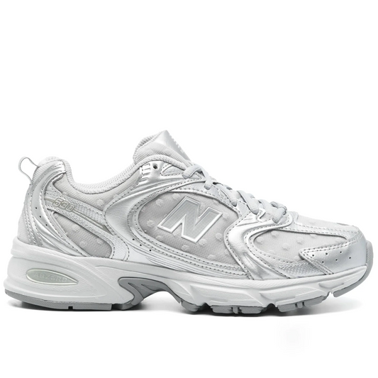NB - 530 "Silver Metallic Raincloud Polka Dots