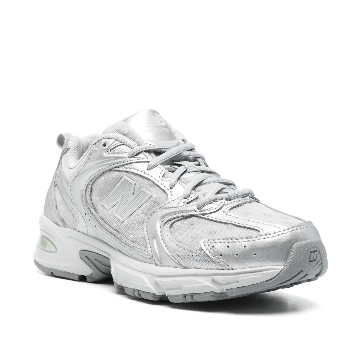 NB - 530 "Silver Metallic Raincloud Polka Dots