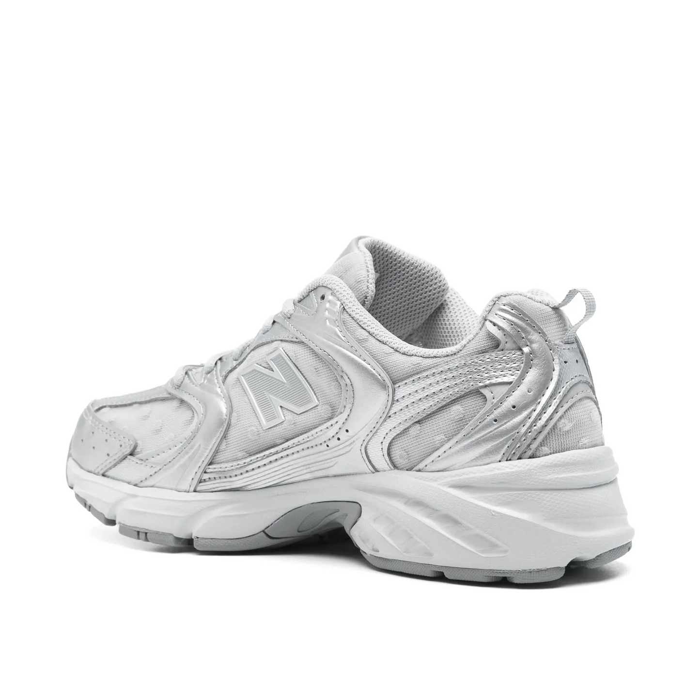 NB - 530 "Silver Metallic Raincloud Polka Dots